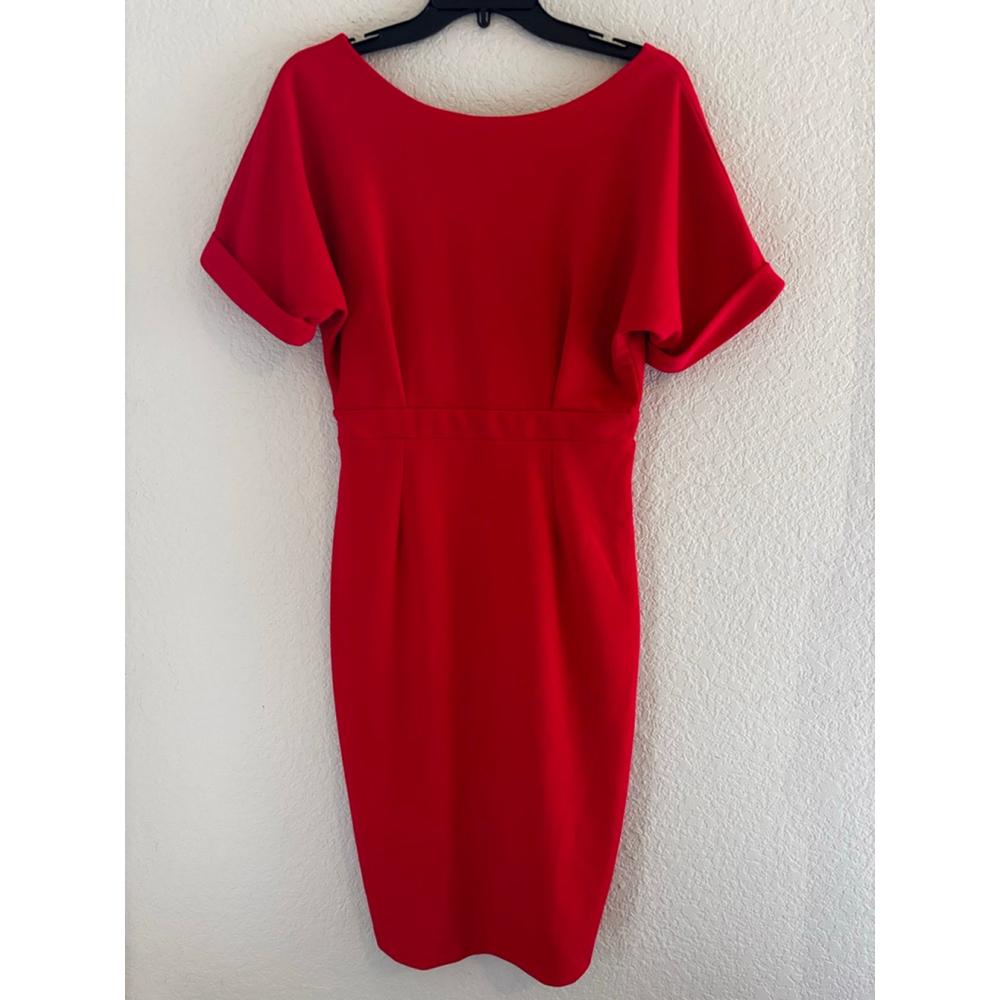 Women's ALEXIA ADMOR Red Short Sleeve Sheath Dress S